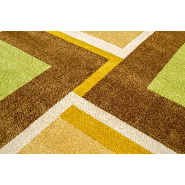 Mid-Century Modern Italian Wool Rug with Geometric Designs, 1950s For Sale - Image 3 of 7