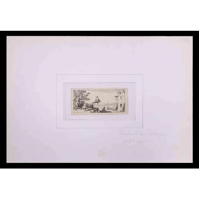 Les Chevaliers is an original print, realized in the second half of 17th Century by the French artist Sébastien Leclerc...