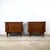 Mid-Century Modern Pair of Vintage Mid-Century Walnut Nightstands With Sculpted Door Pulls For Sale - Image 3 of 12