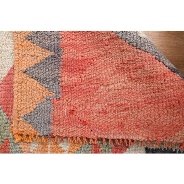 1970s Vintage Handmade Wool Cotton Orange Runner Rug For Sale - Image 10 of 11