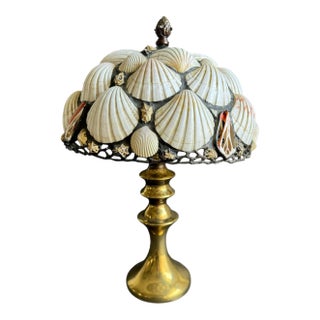 Richard Hoosin Seashell Table Lamp Genuine Shell Shade Signed For Sale