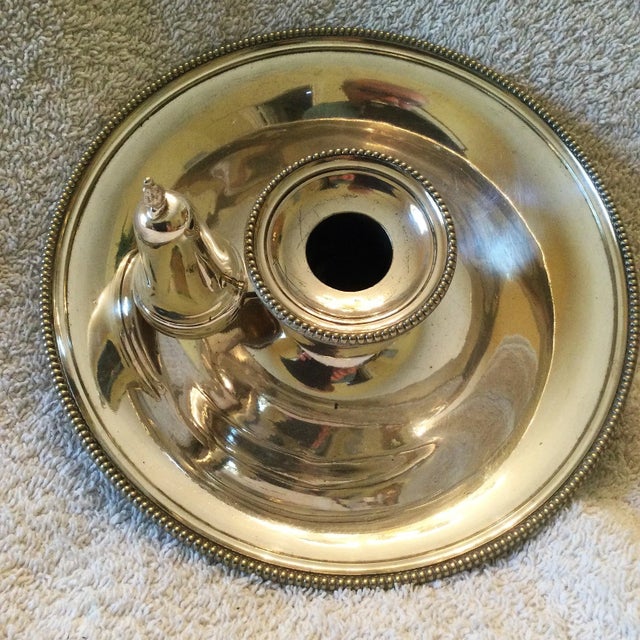 Metal Antique Elkington Silver Plate Chamberstick / Candle Holder With Snuffer Made in England For Sale - Image 7 of 9