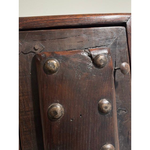 Antique Rustic Wooden Wall-Mounted Key Cabinet, 9 Hooks For Sale - Image 11 of 12