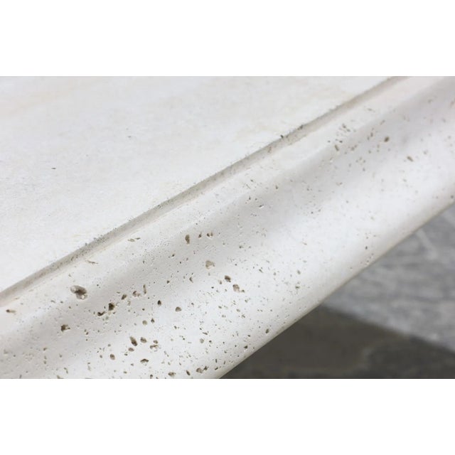 White Large Vintage Italian Travertine Coffee Table For Sale - Image 8 of 10