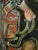 General Guan Yu and Retainers, Mid Century Chinese Reverse Painting on Glass, Rosewood Frame For Sale In Tampa - Image 6 of 12