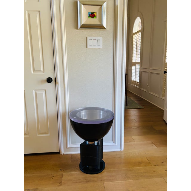 Sylvan s.f. Elba Charcoal Parchment, Brass & Resin Side Table by Sylvan Fiss For Sale - Image 16 of 18