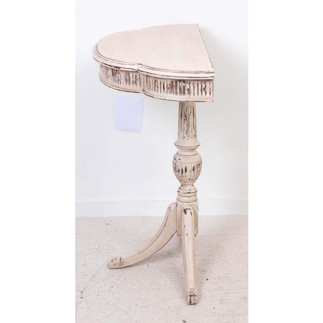 Mid 20th Century Regency Style Demi Lune Table on Pedestal Base Mid-20th Century For Sale - Image 5 of 12