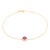 Metal English Style Natural Ruby Diamond Delicate Chain Bracelet in Solid 14k Gold For Sale - Image 7 of 17