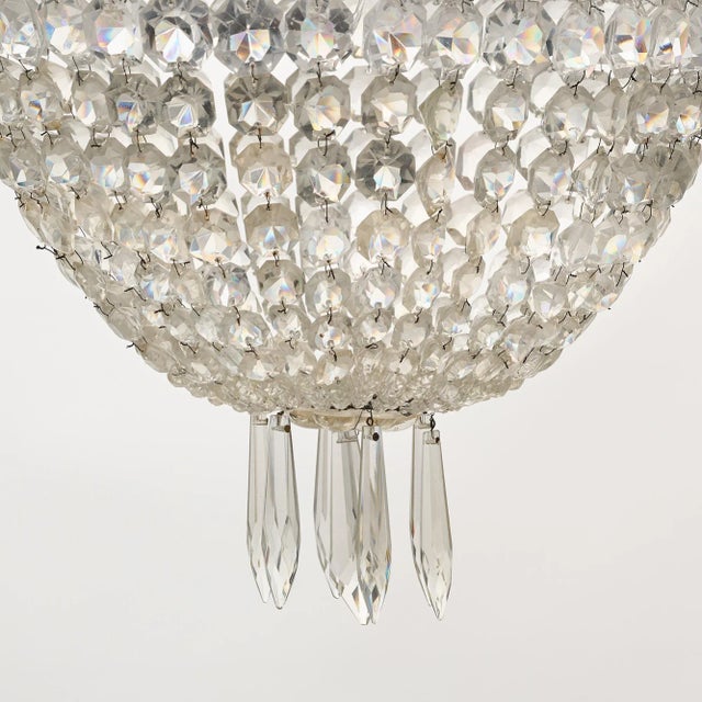French Antique Crystal “Basket” Chandelier by Baccarat For Sale In Austin - Image 6 of 10