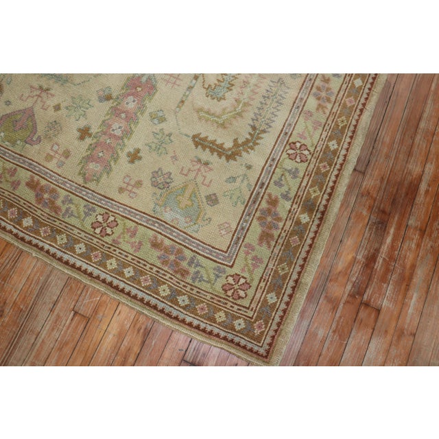 Pink Antique 1920s Turkish Oushak Rug - 5'1" x 8'5" For Sale - Image 8 of 9