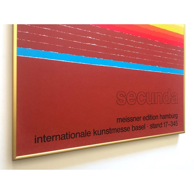 Metal Arthur Secunda Vintage 1980 Serigraph Print Framed Modernist Swiss Exhibition Poster For Sale - Image 7 of 13