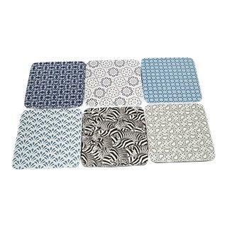 Ted Baker Portmeirion Square Decorative Coasters with box - 6pcs For Sale