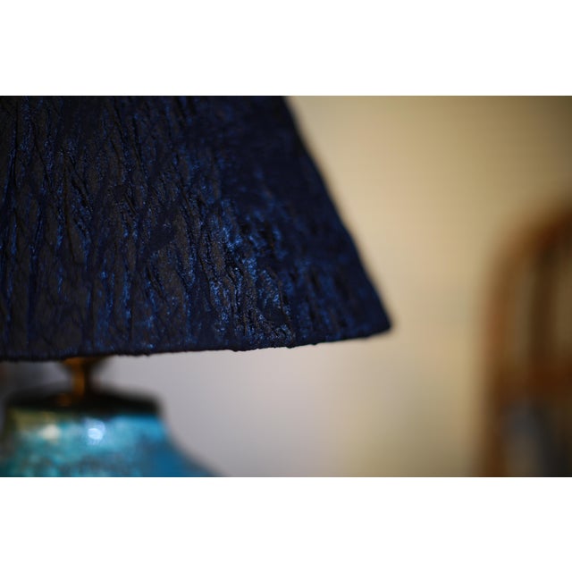 Blue Ceramic Table Light, Ocean Inspired, Handmade Sculptural Lighting, Unique Home Decor For Sale - Image 9 of 11