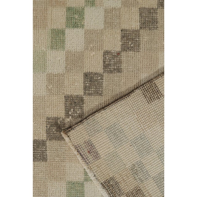 Beige 1960s Vintage Zeki Müren Rug in Beige-Brown Geometric Patterns by Rug & Kilim For Sale - Image 8 of 8