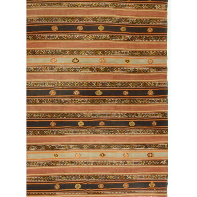 Contemporary Vintage Turkish Handwoven Kilim, 6ft 3in X 11ft 7in For Sale - Image 3 of 4