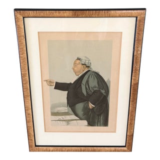 Framed Original 1898 Vanity Fair "Spy" Caricature Titled "Danky" For Sale