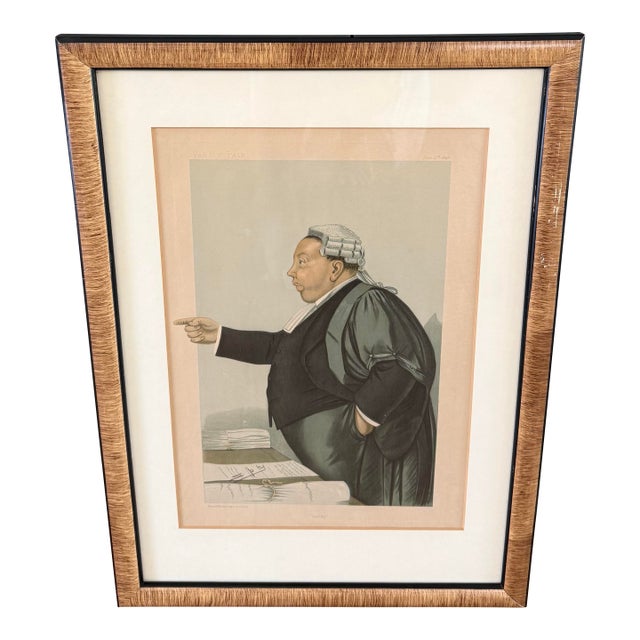 Framed Original 1898 Vanity Fair "Spy" Caricature Titled "Danky" For Sale