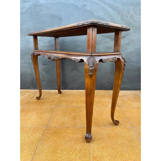 1950s French Louis XV Style Carved Console Table with Cabriolé Legs For Sale - Image 12 of 14