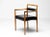 Rare matching all original set of 6 model dining chairs in beautifully sculpted teak and black leather designed by Kai...
