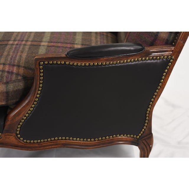 Ralph Lauren Wool and Leather on Vintage Accent Chairs Set For Sale - Image 12 of 15