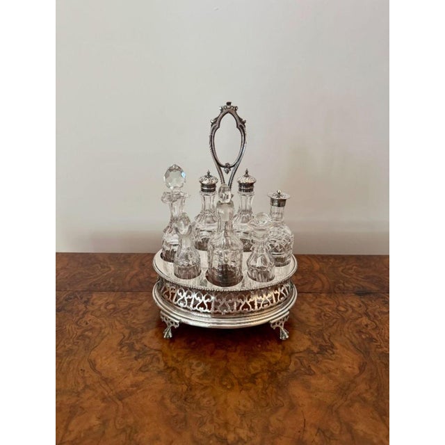 Antique Victorian Silver Sterling Bottle Cruet Set by Elkington & Co, 1890s, Set of 8 For Sale - Image 11 of 11