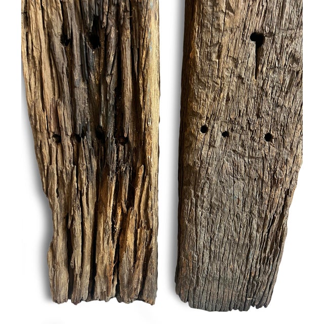 Vintage Old Rustic Railroad Tie Wood For Sale In Los Angeles - Image 6 of 6