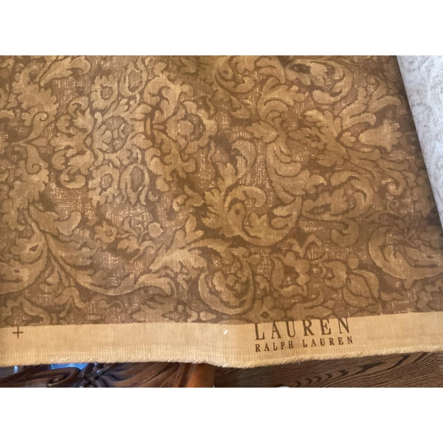 Lauren Ralph Lauren Evanston Damask Fabric 16 yard bolt . Color Oak made in the USA 100% cotton print with soil and stain...