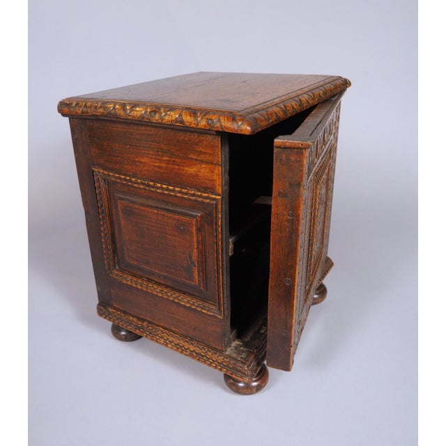 18th Century French Carved Walnut Tabouret Cabinet For Sale - Image 9 of 17