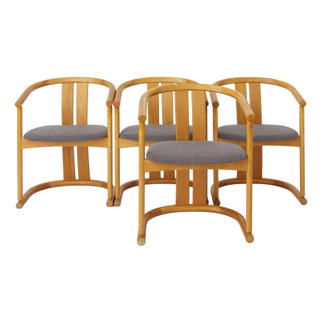 Mid-Century Modern Beech Dining Chairs from Casala, Germany, 1970s, Set of 4 For Sale