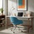 Gemma Bernal “Martini” Swivel Chair for Source International – Teal Bouclé, Chrome Caster Base For Sale In Boston - Image 6 of 16