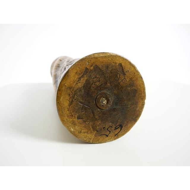 Large Vintage Brutalist Brass Vase, 1975 For Sale - Image 17 of 18