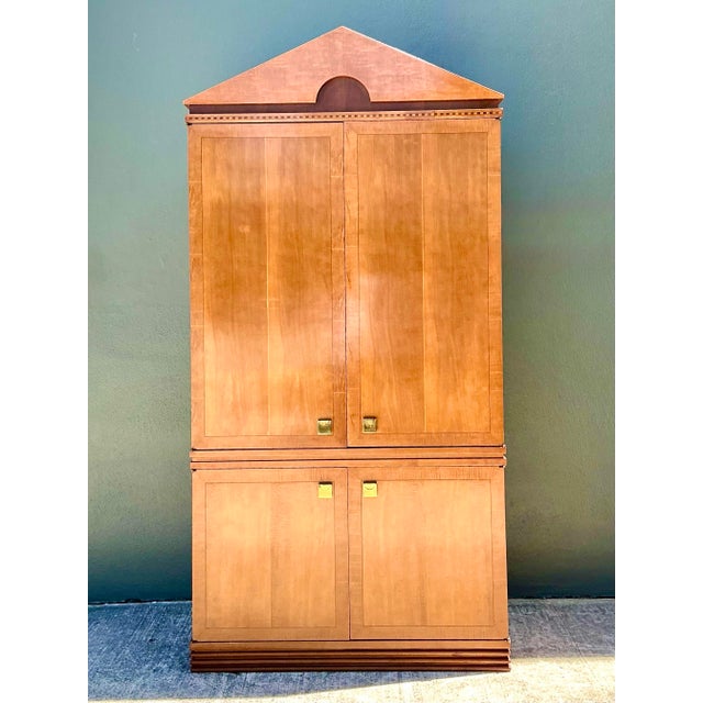 Vintage Hickory White Pediment Armoire For Sale - Image 11 of 12