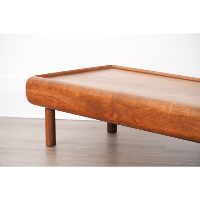 1960s Adrian Pearsall for Craft Associates Model 2185-Tw Solid Walnut Coffee Table For Sale - Image 5 of 9