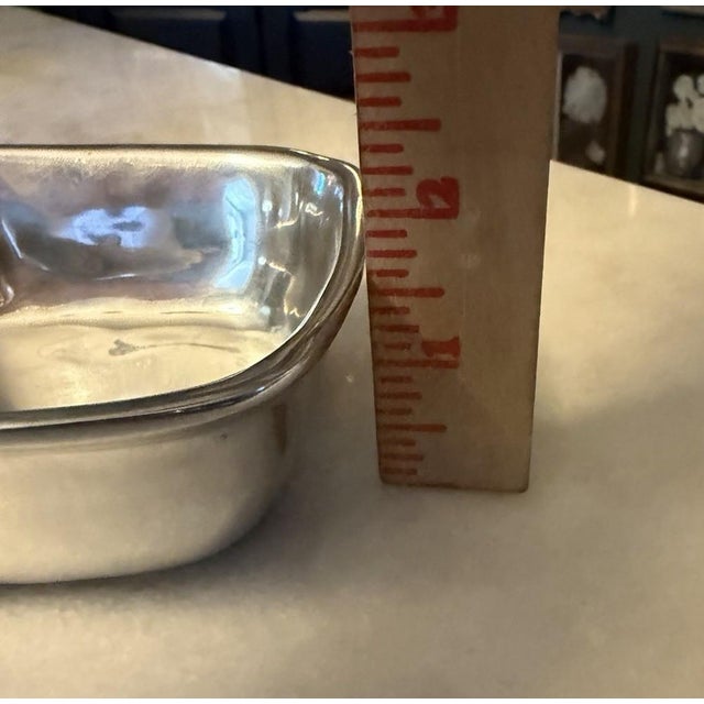 1990s Vintage Beatriz Ball Metalware Small Square Bowl 5.25" x 1.5" For Sale - Image 5 of 5