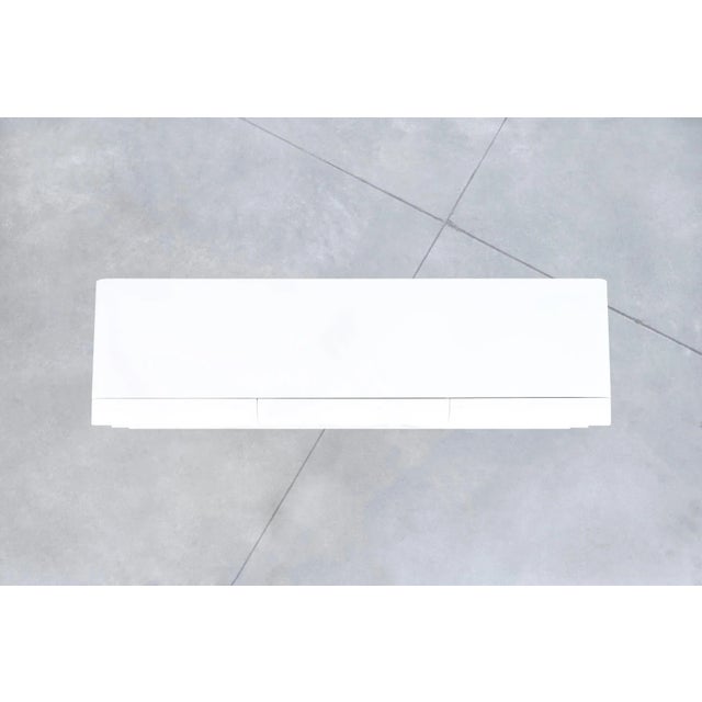 Vintage Italian Postmodern White Lacquer and Brass Dresser, 1980s For Sale - Image 11 of 11