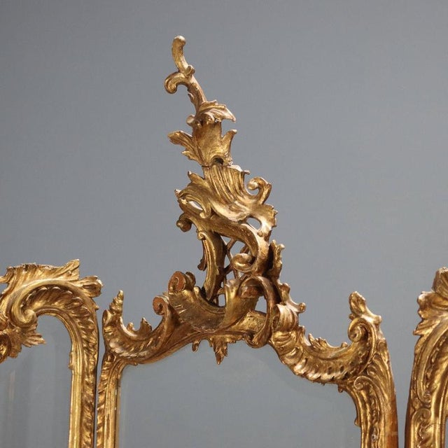 Screen Rococo Style in Carved Wood and Silk For Sale - Image 4 of 11