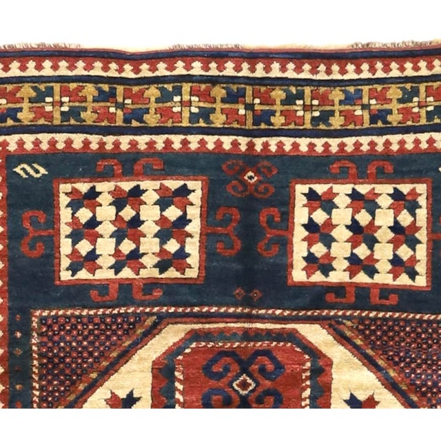 Late 19th Century Antique Caucasian Kazak Rug 4'10" X 5’9” For Sale - Image 5 of 5