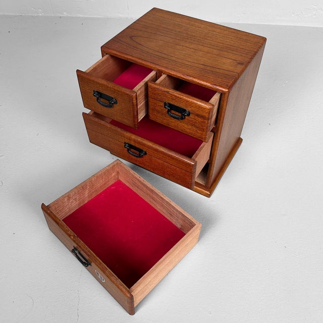 Brown Yakusugi Wooden Jewelry Cabinet, 1970s For Sale - Image 8 of 12