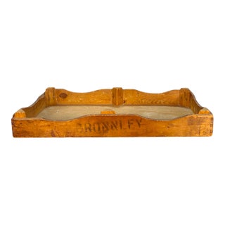 1920s English Bronnley Branded Pine Decorative Tray For Sale