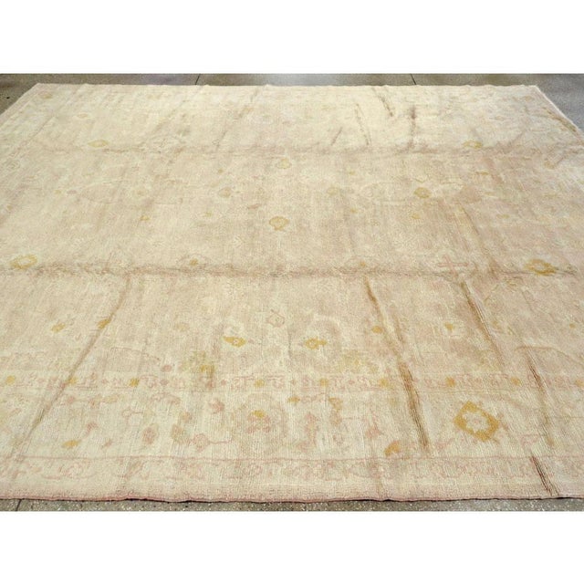 Beige Galerie Shabab Collection Early 20th Century Handmade Turkish Oushak Room Size Carpet For Sale - Image 8 of 10