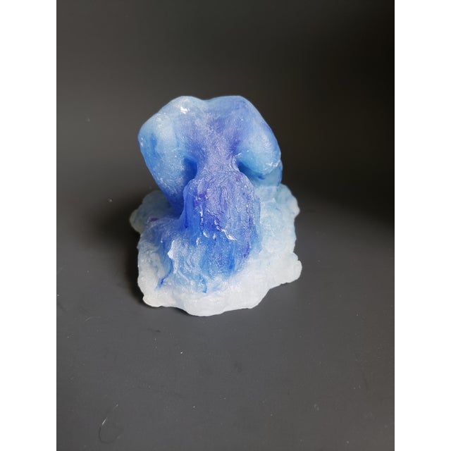 Pate De Verre Glass Woman Figurine Sculpture Signed For Sale - Image 12 of 12