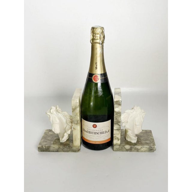 Marble Bookends with Stucco Fish Decoration, France, 1970s, Set of 2 For Sale - Image 3 of 15