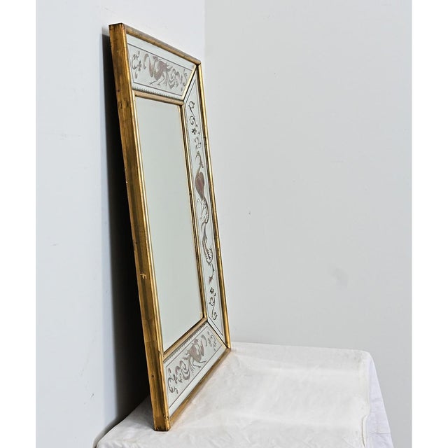 French Vintage Verre Églomisé Mirror with Phoenix Pattern For Sale - Image 11 of 11