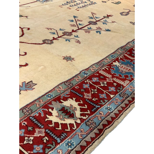 Pasargad DC Ivory Fine Hand Knotted Romanian Oushak Rug For Sale In Washington DC - Image 6 of 6