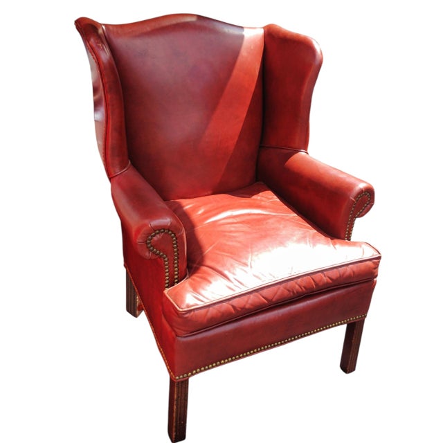 Old Hickory Furniture Company Experience the Pinnacle of American Craftsmanship With This Rare Cognac Leather Wingback Chair by Old Hickory Tanery For Sale - Image 4 of 7