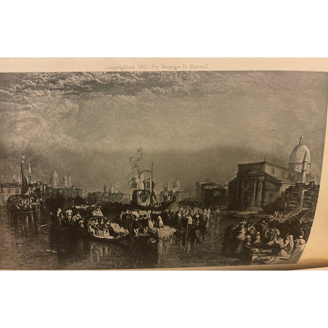 Lovely Decor Blue/Gray Linen Works of Theophile Gautier S/24 1901 For Sale - Image 15 of 17