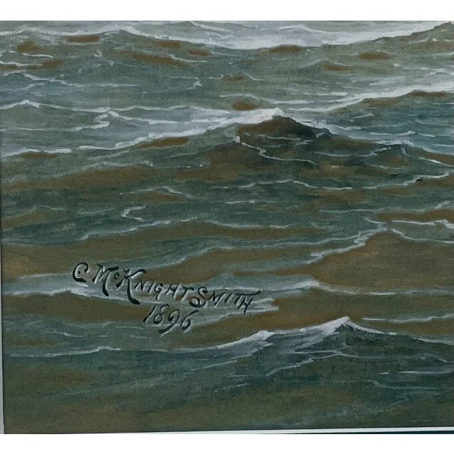 Antique C Mcknight Smith 1896 America's Cup Sailboat Racing Sailing Painting For Sale - Image 4 of 11