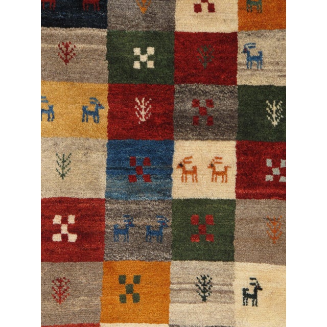 Vintage Hand-Knotted Persian Gabbeh Rug 3'4" X 6'3" For Sale In Washington DC - Image 6 of 6