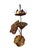 Striking vintage handcrafted metal lotus sculpture featuring a torch-colored iridescent finish, lotus blossom, seed pod,...