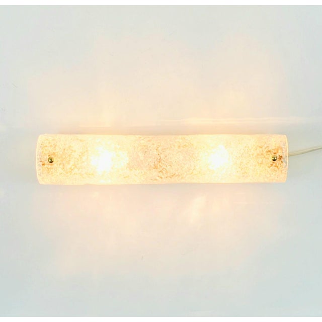 1970s Mid-Century Modern Tubular Murano Glass Wall Lamps from Hillebrand, Germany, 1970s, Set of 2 For Sale - Image 5 of 10